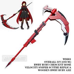 RWBY - Crescent Rose Sniper Scythe (Cosplay Safe Wood)