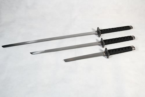 "Tatsu" Triple Set Display (Straight Blade) Katana-The Sword Stall