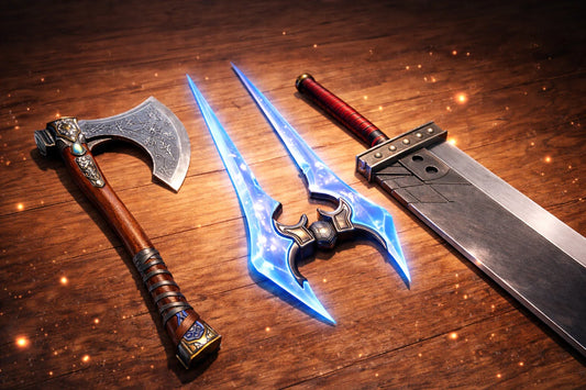 Gaming swords on a table 