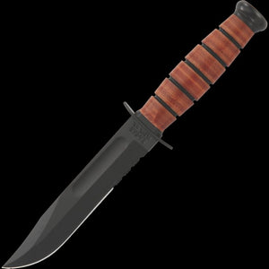 KA-BAR Short Leather Part Serrated Utility Knife