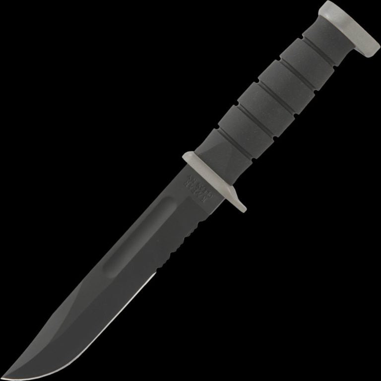KA-BAR D2 Part Serrated Utility Knife with Nylon Sheath
