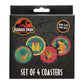 Jurassic Park – Official Printed Metal Drinks Coasters