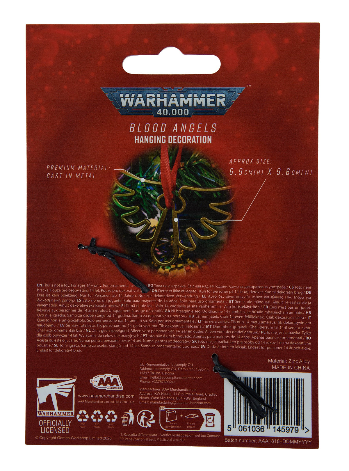 Warhammer 40,000: Blood Angels Hanging Decoration