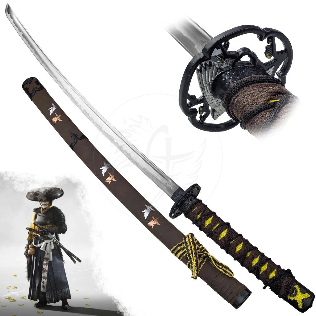 Ghost of Yotei - Hawks Talon Display (Straight) Katana (Game Brown Version)
