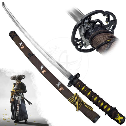 Ghost of Yotei - Hawks Talon Display (Straight) Katana (Game Brown Version)