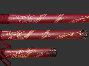 Red Dragon Display (Straight) Katana Triple Set