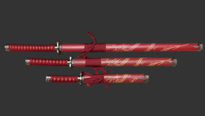 Red Dragon Display (Straight) Katana Triple Set