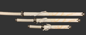 White Dragon Display (Straight) Katana Triple Set