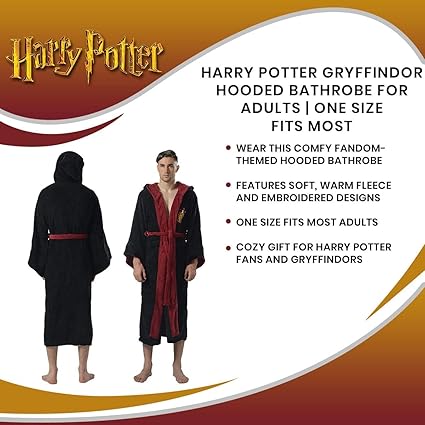 Harry Potter: Gryffindor Mens Fleece Hooded Robe