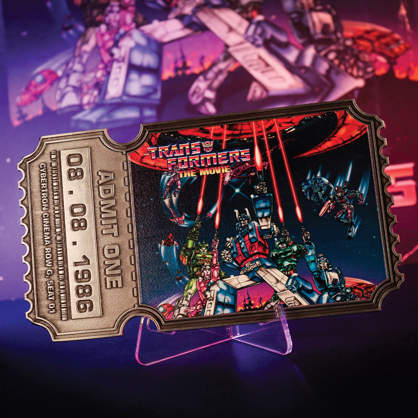 Transformers: The Movie – Limited Edition 40th Anniversary Metal Replica Movie Ticket