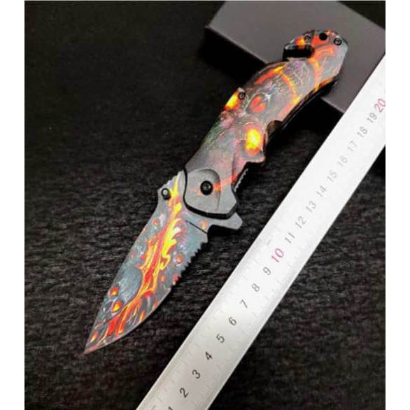 Inferno Flame Liner Lock Folding Knife