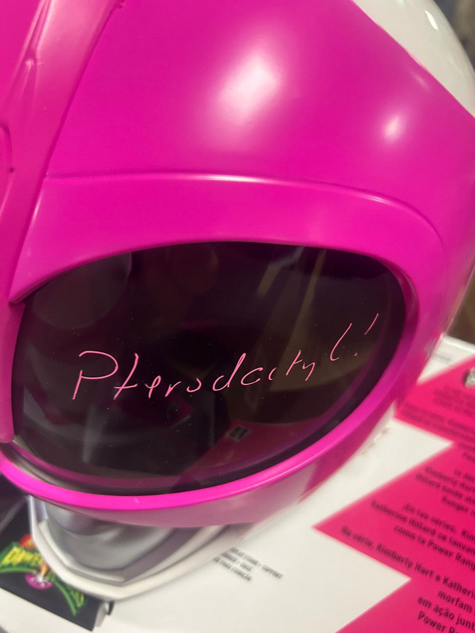 Amy Jo Johnson Signed Pink Power Ranger Helmet - SWAU Authenticated