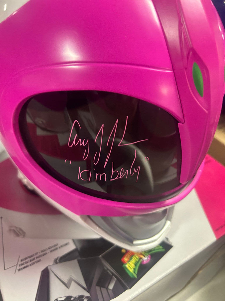 Amy Jo Johnson Signed Pink Power Ranger Helmet - SWAU Authenticated