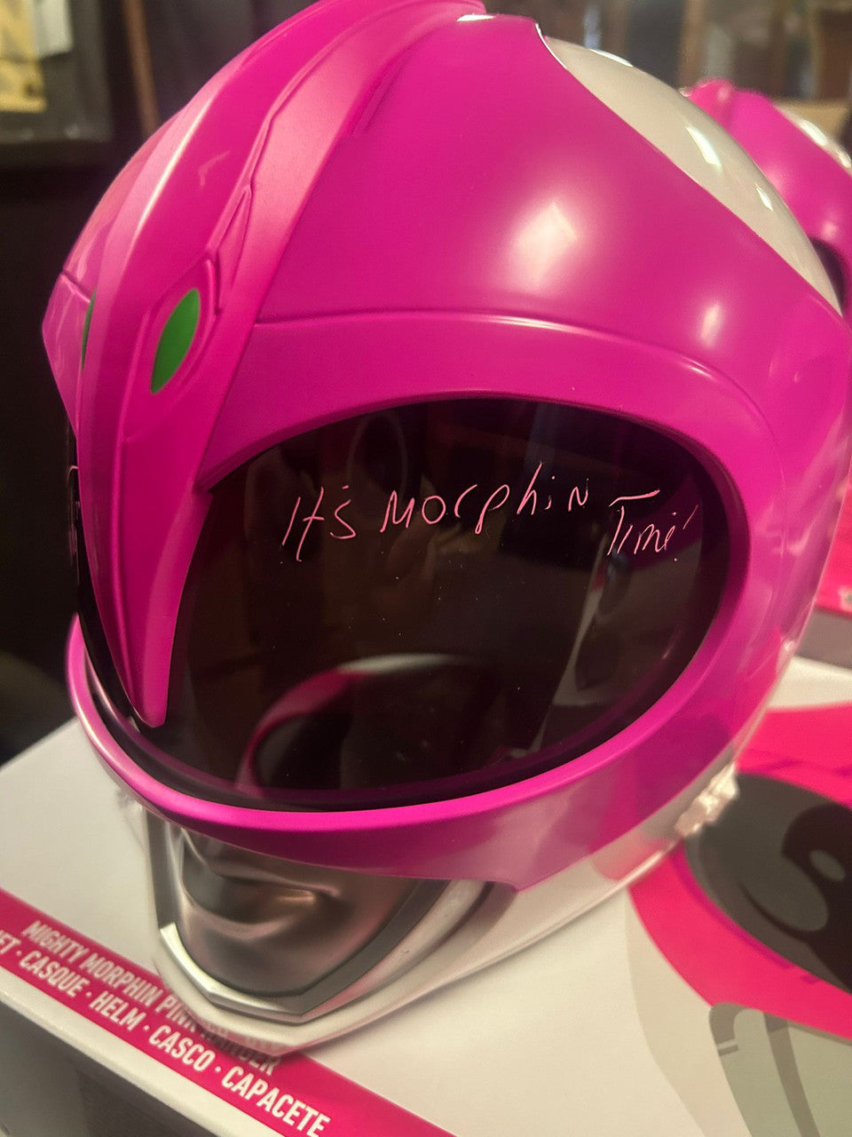 Amy Jo Johnson Signed Pink Power Ranger Helmet - SWAU Authenticated