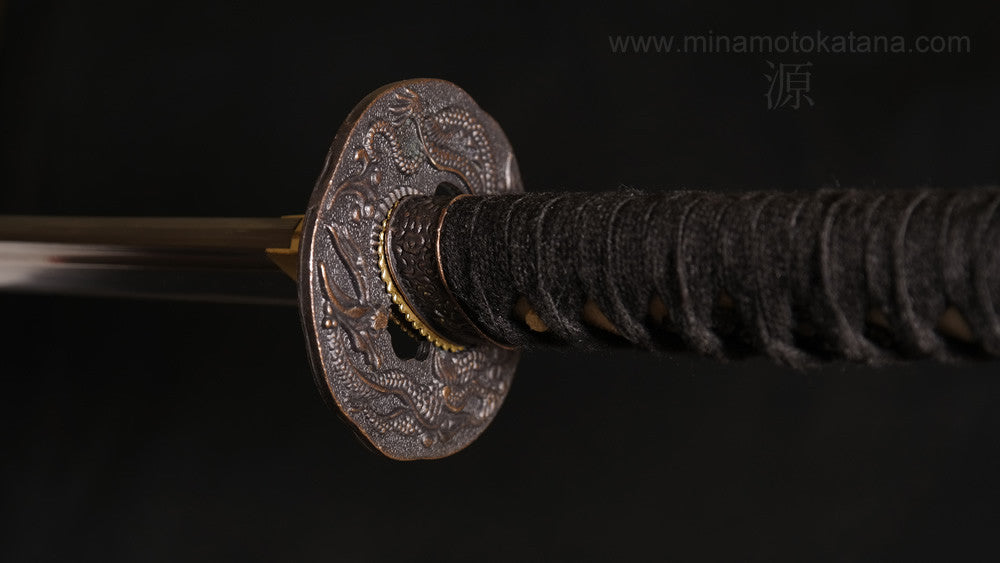 "Ascending Dragon" (Black) Hand Forged Katana