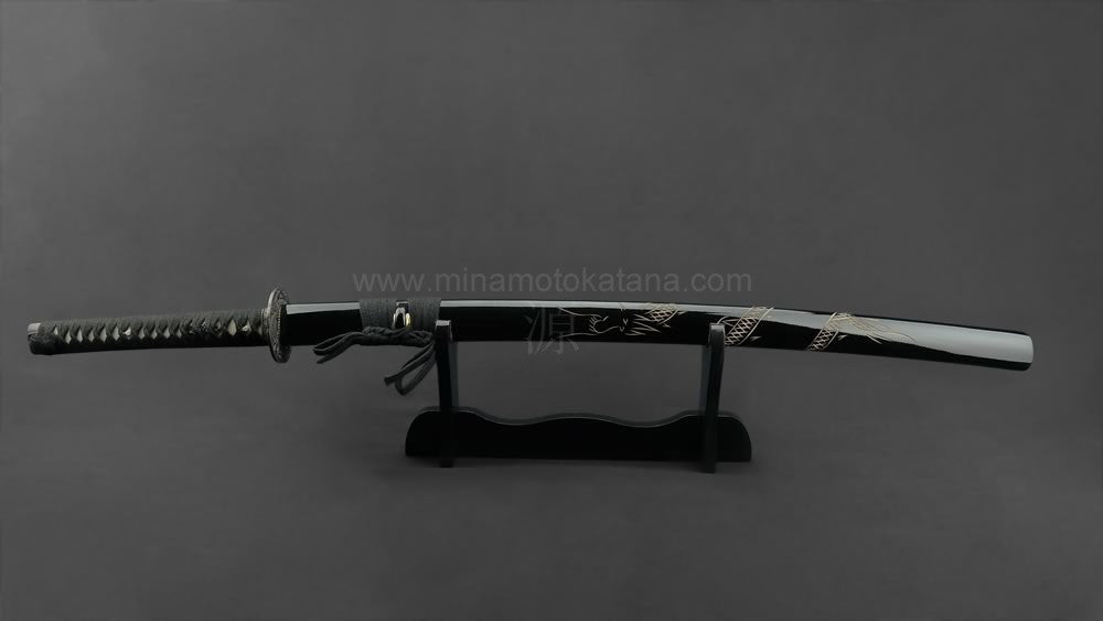 "Ascending Dragon" (Black) Hand Forged Katana