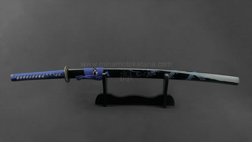 "Ascending Dragon" (Blue) Hand Forged Katana