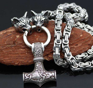 Pendant Mjolnir and Fenrir
