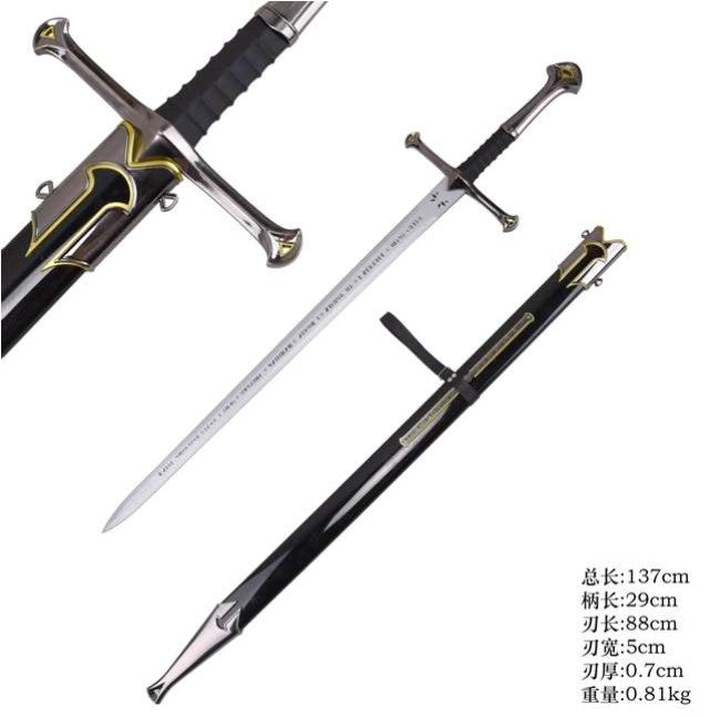 Lord Of The Rings - Comic Con Edition Anduril, Cosplay Safe Wood