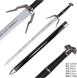 The Witcher - Comic Con Edition Geralt Silver Sword (Wolf Pommel), Cosplay Safe Wood