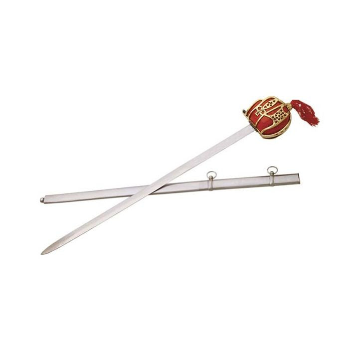 Battle Ready Scottish Basket Hilt Sword With Metal Scabbard (Full Tang, Tempered Carbon Steel)