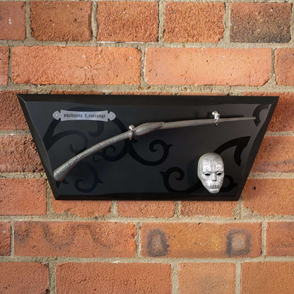 Harry Potter - Bellatrix Wand and Death Eater Mask Display Plaque