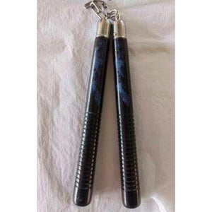 Nunchaku (Nunchuk) - Jade Dragon, Black, Ribbed Grips (Wood)