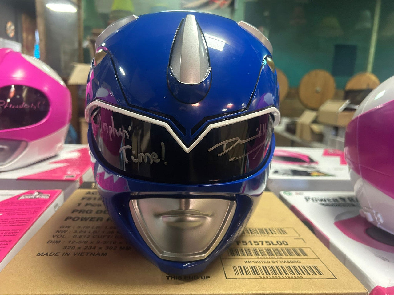 David Yost Signed Blue Power Ranger Helmet - SWAU Authenticated