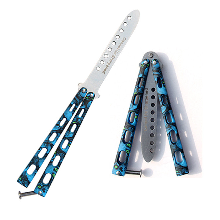 Deluxe Balisong/Butterfly Knife Replica Trick Trainer (Blue)