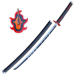 Demon Slayer - Tanjiro Kamado Fire Breath Black Nichirin Display (Straight Blade) Katana