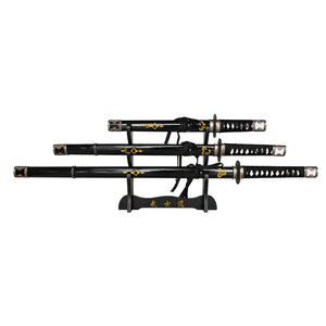 Kill Bill - Hattori Hanzo Triple Set Display Katana (Straight Blade)