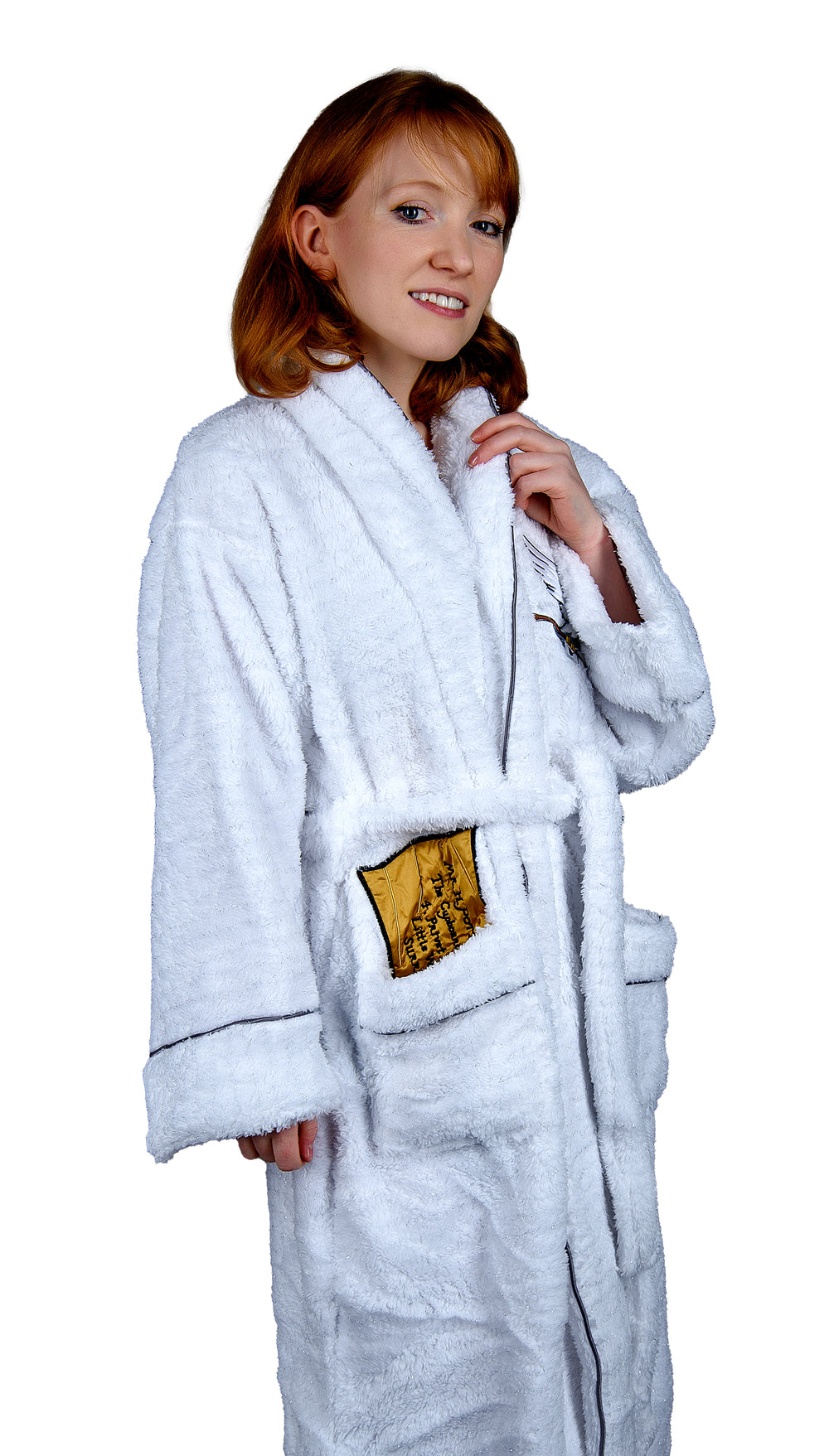Harry Potter: Hedwig Ladies Sparkly Fleece Hoodless Robe