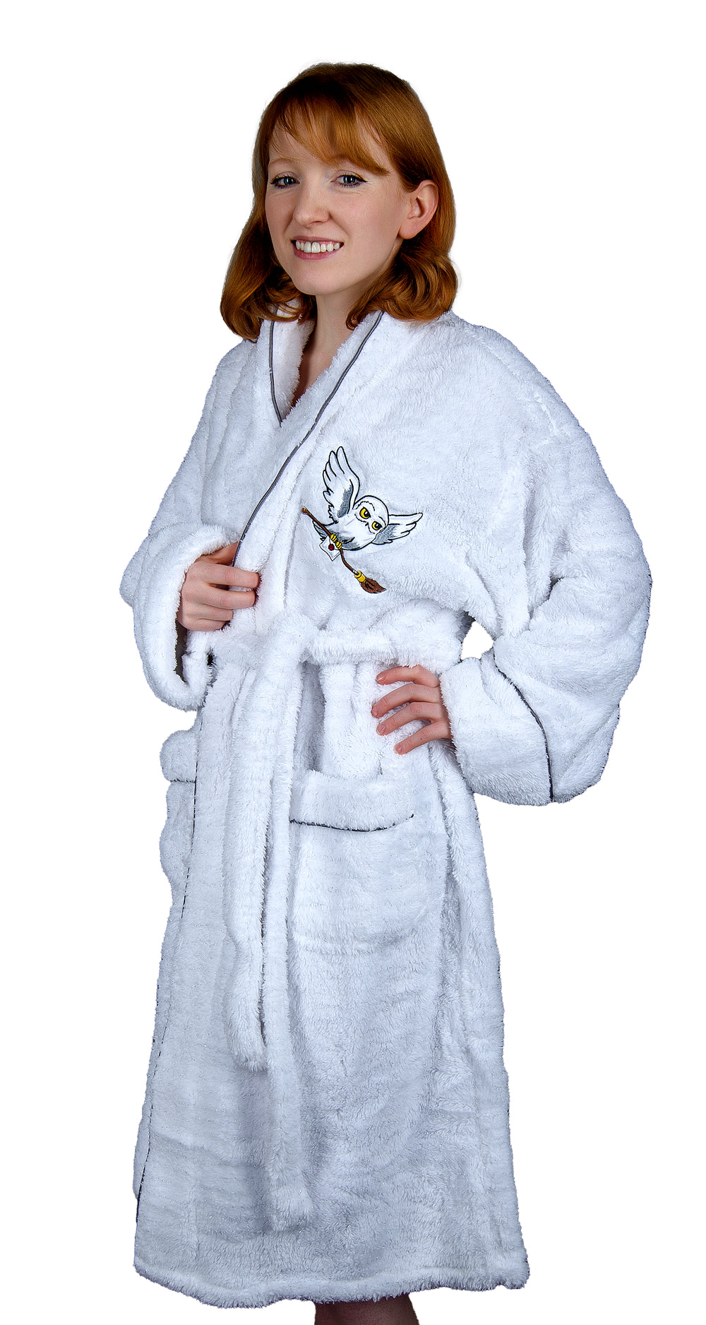 Harry Potter: Hedwig Ladies Sparkly Fleece Hoodless Robe