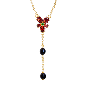 Harry Potter - Hermione's Deathly Hallows Red Crystal Necklace (Costume)