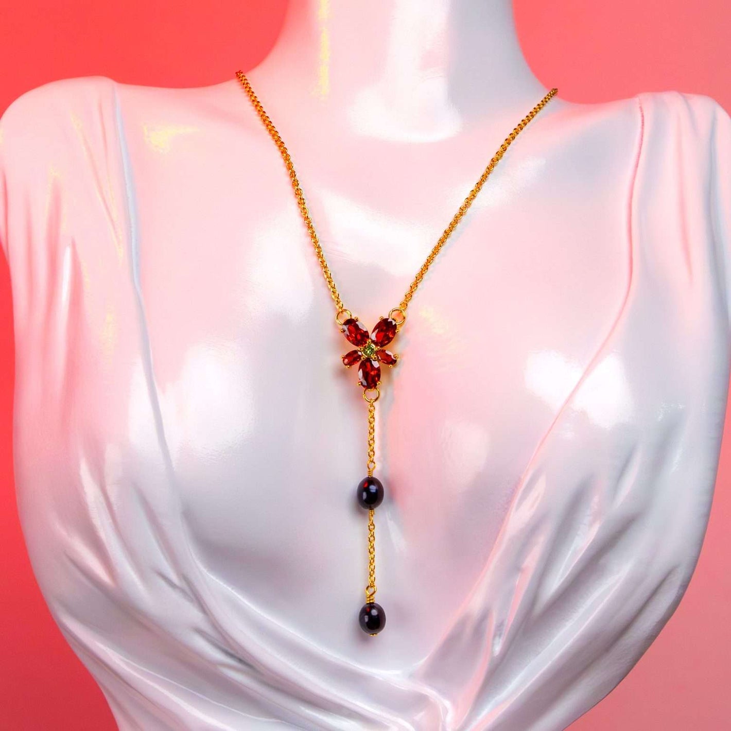 Harry Potter - Hermione's Deathly Hallows Red Crystal Necklace (Costume)