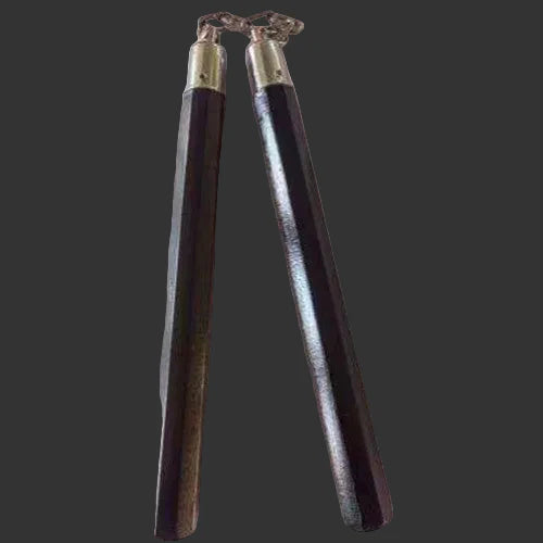 Nunchaku (Nunchuk) - Octagonal Grip, Black (Wood)
