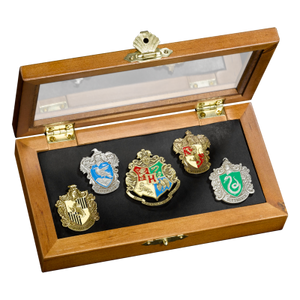 Harry Potter - Official Hogwarts House Pins Collection & Display Case