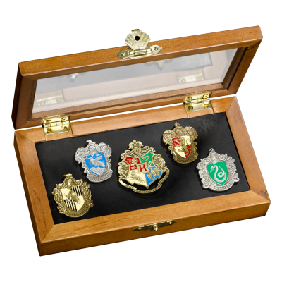 Harry Potter - Official Hogwarts House Pins Collection & Display Case