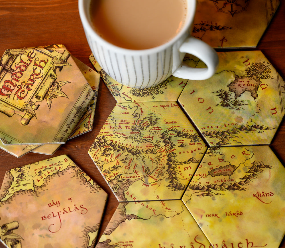 Lord of the Rings: Middle Earth Hex Map Coasters