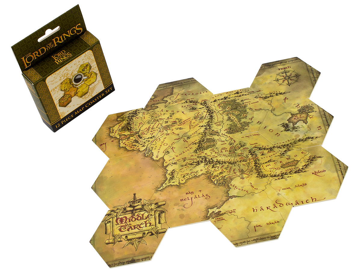 Lord of the Rings: Middle Earth Hex Map Coasters