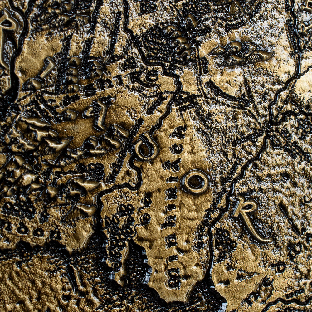 Lord of the Rings Middle Earth Metal Map