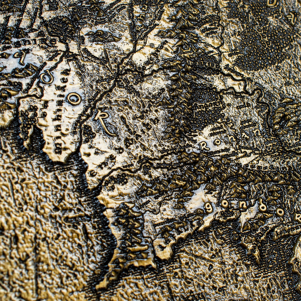 Lord of the Rings Middle Earth Metal Map