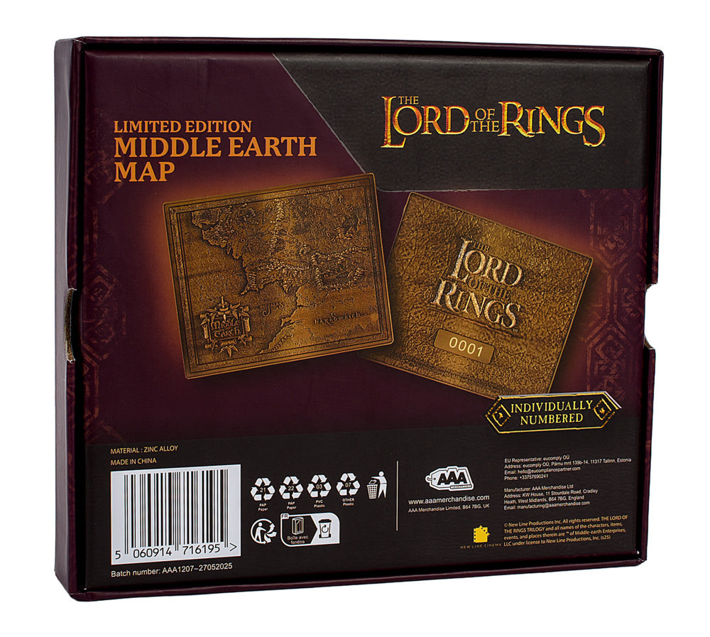 Lord of the Rings Middle Earth Metal Map