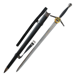 THE WITCHER - Geralt's Silver Sword TV Show Version in Hand Forged Damascus Steel