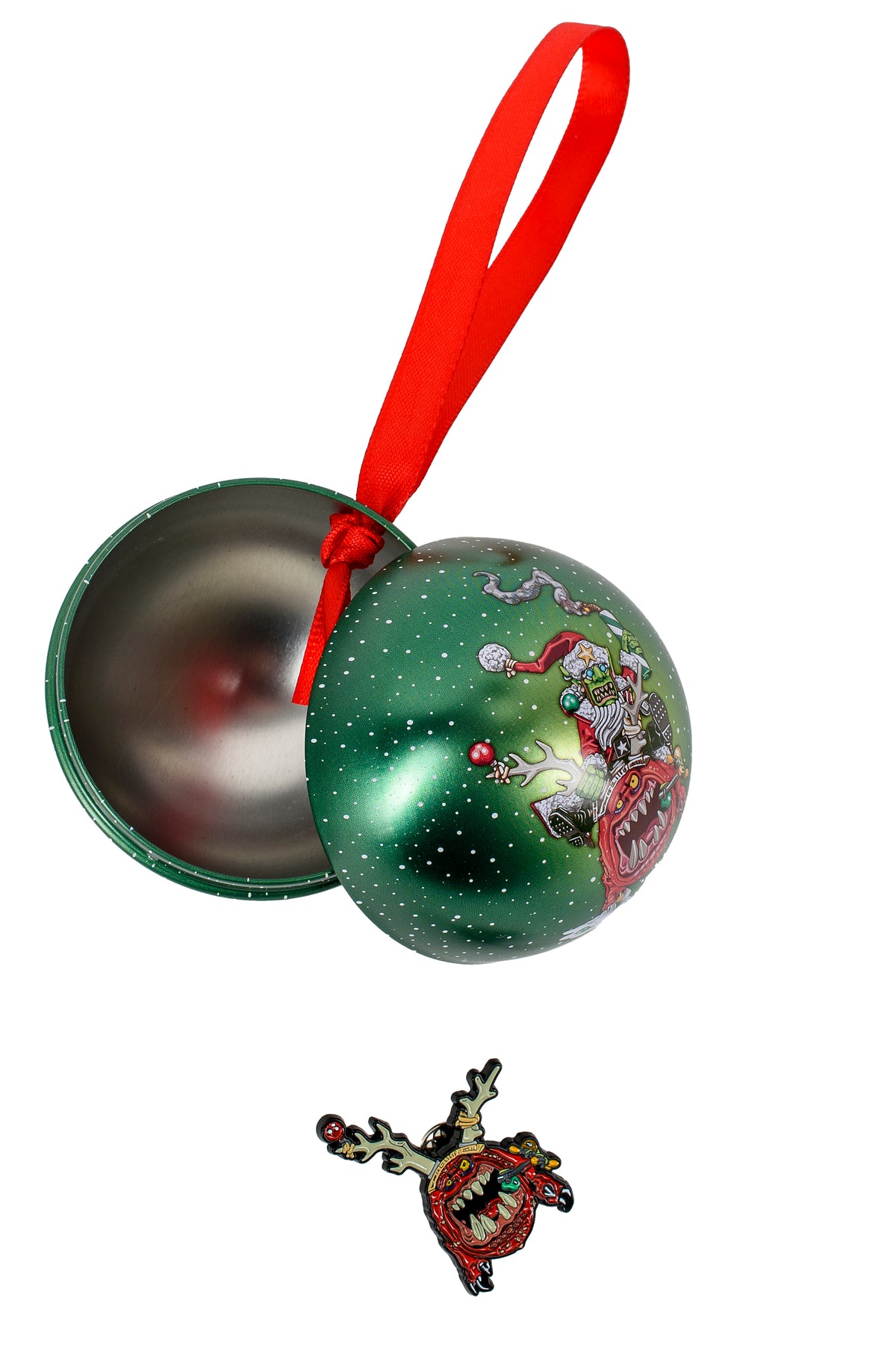 Warhammer 40,000: Novelty Red Gobbo & Squig Bauble with Pin Badge