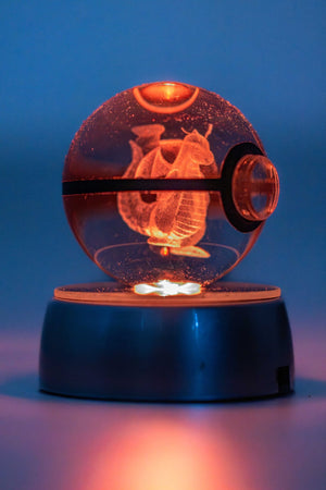 3D Laser Engraved Crystal Ball – Colour-Changing LED Display