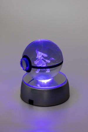 3D Laser Engraved Crystal Ball – Colour-Changing LED Display