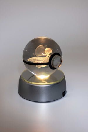 3D Laser Engraved Crystal Ball – Colour-Changing LED Display