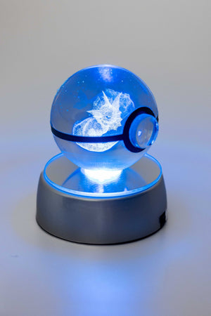 3D Laser Engraved Crystal Ball – Colour-Changing LED Display