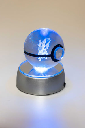 3D Laser Engraved Crystal Ball – Colour-Changing LED Display